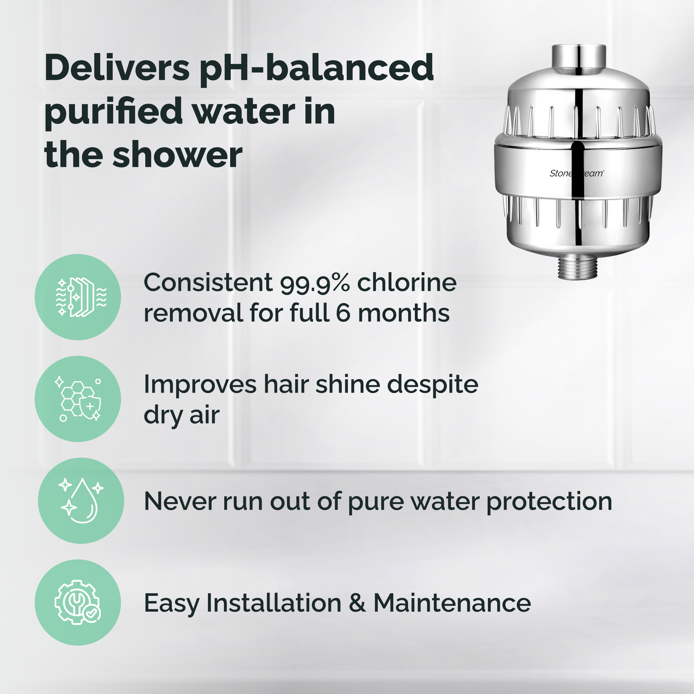 Filtru de duș pentru apă tare