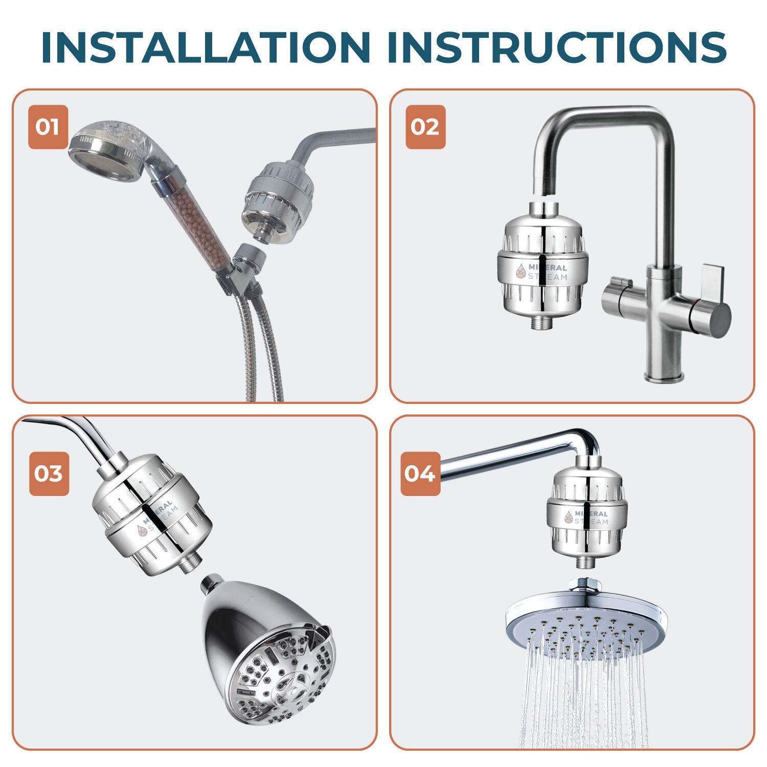 Filtru de duș pentru apă tare