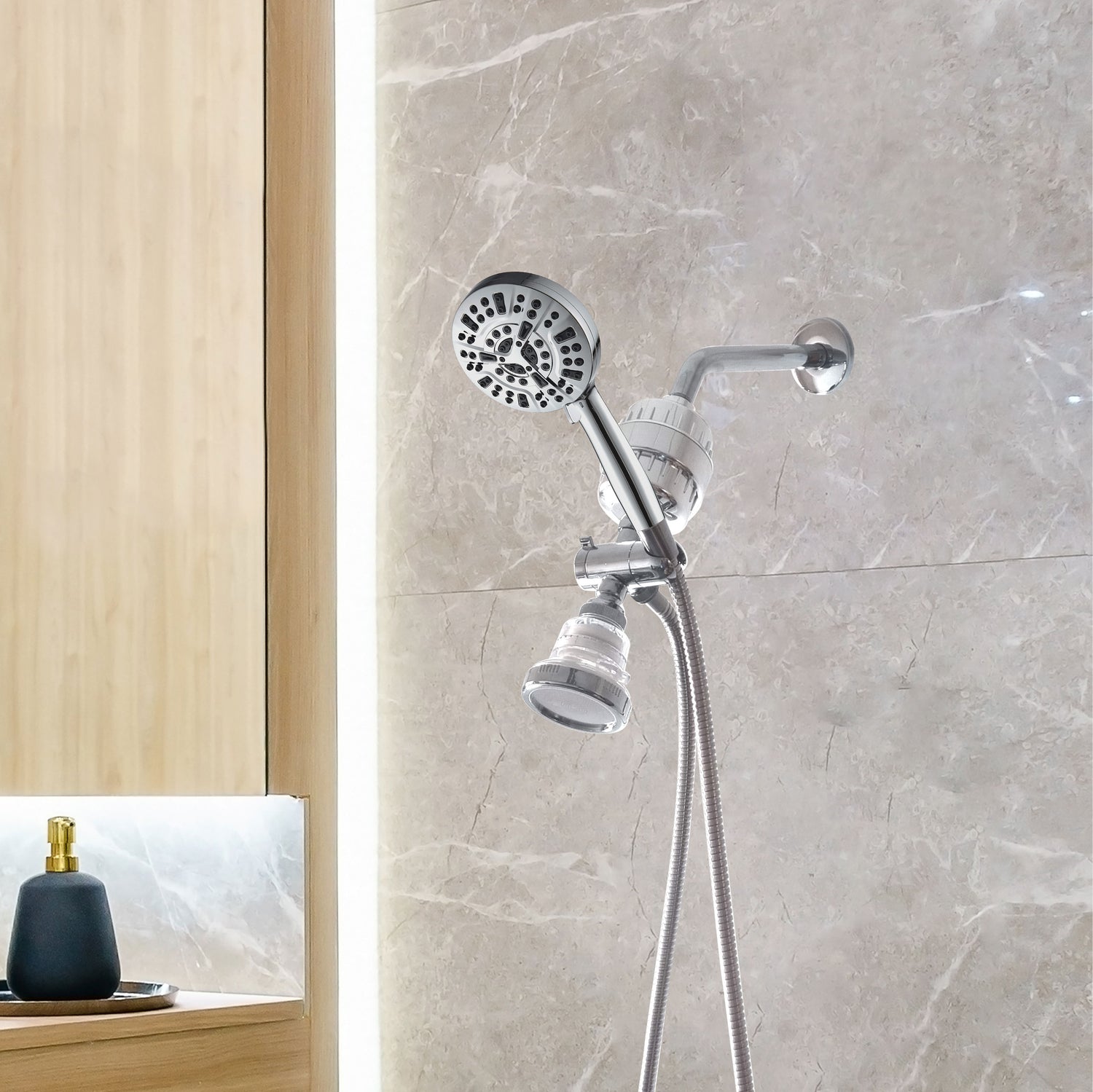 Cap de duș cu presiune de înaltă presiune Mineralstream Luxe 10 (filtrat)