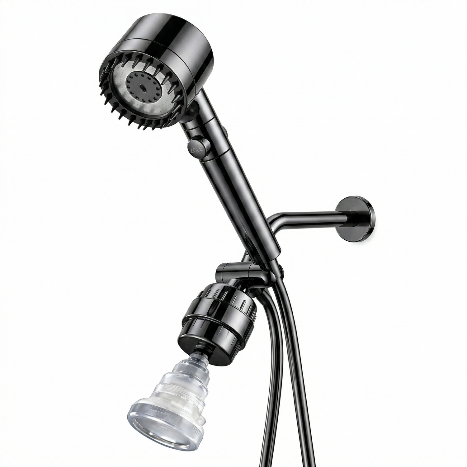 MineralStream Massage Filtered Shower Head Dual Kit in black