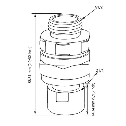 Conector pivotant al capului de duș