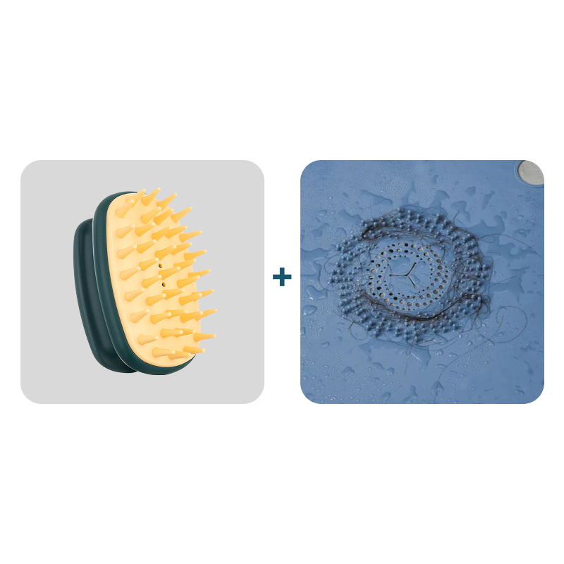 Pachet gratuit pentru îngrijirea completă a dușului: Masaj pentru scalp &amp; Prinzător de păr