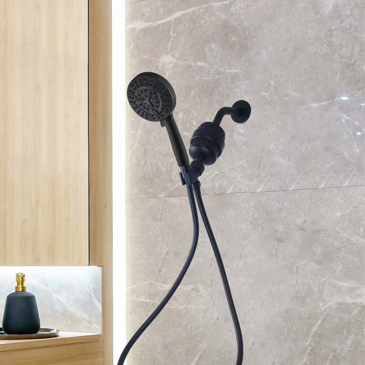 Cap de duș cu presiune de înaltă presiune Mineralstream Luxe 10 (filtrat)